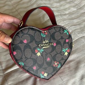 Coach heart shaped cross body bag